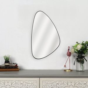 Ovale spiegel Adonis, design wandspiegel, hangende spiegel, metaal, zwart, 50 x 30 cm