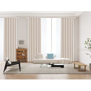 Home of Curtains - RUBEN - Gordijn - Met Ringen - Verduisterend - Kant en Klaar - 150x260 cm - Off White - 1 Stuk