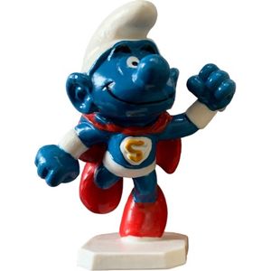 Superman smurf - Schleich smurf - Staand op witte ondergrond - 20119 - 6 cm