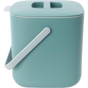 Keukencompostbak, gemakkelijk te reinigen voedselafvalcontainer voor de keuken, compostbak voor het werkblad, emmer voor keukenafval (2,6 liter), groesn