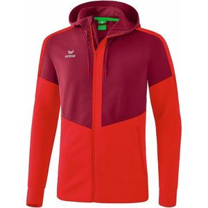 Erima Squad Trainingsjack Met Capuchon Kind Bordeaux-Rood Maat 152