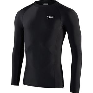 Speedo Essential Long Sleeve Rash Top Heren - Zwart / Wit - Maat L