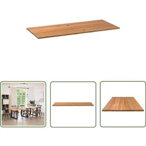 vidaXL Rechte Tafel - Eikenhouten Tafelblad - Tafelblad rechthoekig 280x120x4 cm massief eikenhout lichtbruin - Grote Tafel - Salontafel - Eettafel