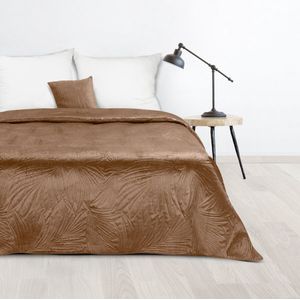 Oneiro’s luxe LUIZ /type 4/ Beddensprei Bruin - 200x220 cm – bedsprei 2 persoons - bruin – beddengoed – slaapkamer – spreien – dekens – wonen – slapen
