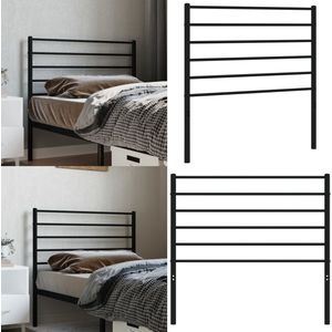vidaXL Hoofdbord metaal zwart 80 cm - Hoofdbord - Hoofdborden - Hoofdeinde - Metalen Hoofdbord