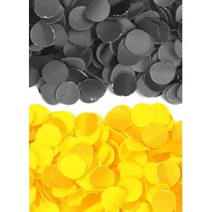 2 kilo gele en zwarte papier snippers confetti mix set feest versiering - 1 kilo per kleur