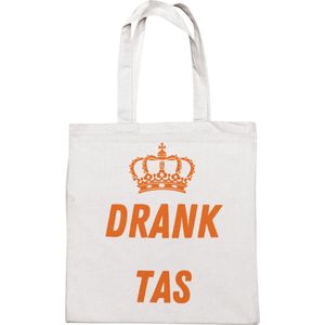 Koningsdag Katoenen Tas met Print - Drank Tas - Tote Bag - Wit