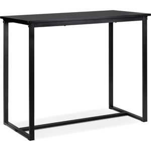 Alterego Hoge design tafel / statafel 'MINERVA' in zwart hout en metaal - 120x60 cm