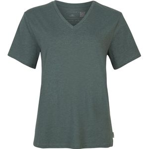 O'Neill T-Shirt Women ESSENTIALS V-NECK T-SHIRT Groen S - Groen 60% Cotton, 40% Recycled Polyester V-Neck