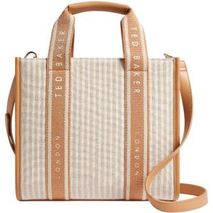 Ted Baker Handtas Schoudertas Harllee Striped Canvas Webbing Crossbody Bag Camel Beige
