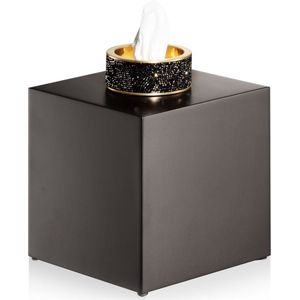 Tissuebox - ROCKS KB, donker brons / mat goud.