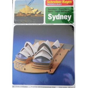 bouwplaat, modelbouw in karton, Opera gebouw te Sydney, schaal 1/300