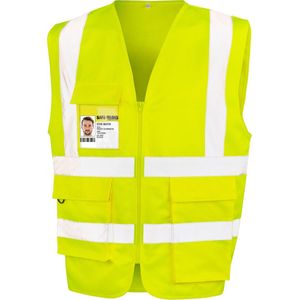 Gilet Unisex S Result V-hals Mouwloos Fluorescent Yellow 20% Katoen, 80% Polyester