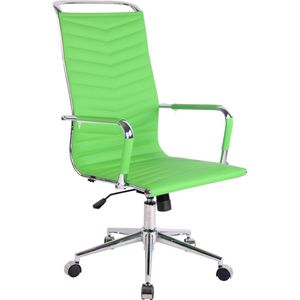 Bureaustoel - Bureaustoelen voor volwassenen - Hoge rugleuning - In hoogte verstelbaar - Kunstleer - Groen - 57x65x120 cm