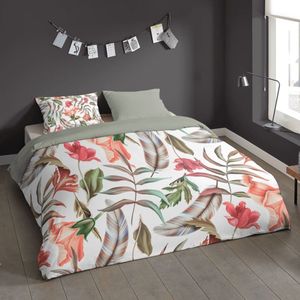 Pure Dekbedovertrek ""bloemen, bladeren en veren"" - Multi - (140x200/220 cm) - Microfiber