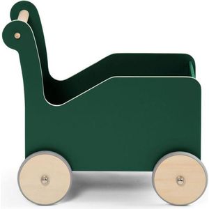 Sebra loopwagen hout - bottle green