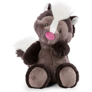 Knuffelstinkdier Chiala Skunk 35cm - Zwart - Grijs - Zacht Pluche Knuffeldier