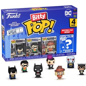 Funko Bitty Pop: DC Comics 4-Pack Serie 1 - Batman 152 - Robin 153 - Scarcrow 195 + Mystery