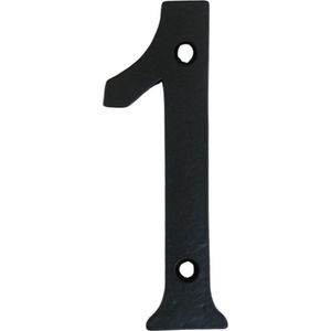 Huisnummer 1 - Zwart - IJzer - 10 cm