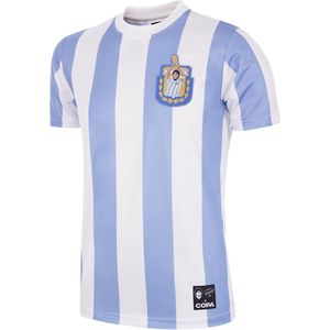 COPA - Maradona X COPA Argentina 1986 Retro Voetbal Shirt - L - Wit; Blauw