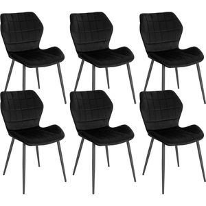 Rootz Velvet Eetkamerstoel - Comfortabele stoel - Stijlvolle zitting - Ergonomisch ontwerp - Duurzaam metalen frame - 47 cm x 79,5 cm x 54 cm