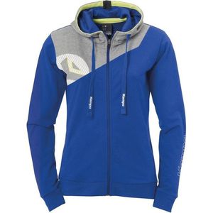 Kempa Core 2.0 Hood Jacket Dames Royal Blauw-Donker Grijs Melange Maat S