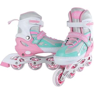 Street Rider Inline Skeelers Roze/Groen Verstelbaar, Maat 29-32