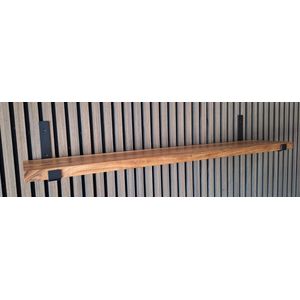 Hoexs - Acacia Hout - 70 cm - Inclusief Plankdragers Zwart - Boekenplank - Boekenrek - Wandplank - Inclusief Bevestigingsmateriaal - Industrieel