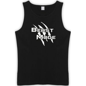 Zwarte Tanktop met  "" Beast Mode "" print Wit size XL