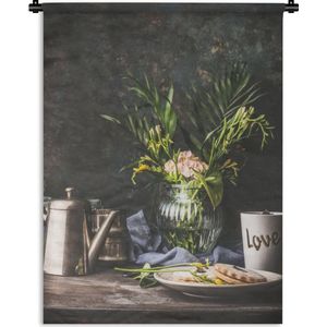 Wandkleed Stillevens Bloemen - Stilleven vintage met bloemen Wandkleed katoen 60x80 cm - Wandtapijt met foto