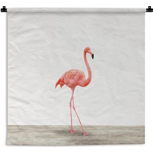 Wandkleed Animalprintshop - Flamingo dierenprint kinderkamer Wandkleed katoen 60x60 cm - Wandtapijt met foto