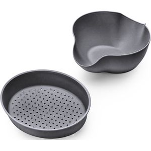 AVOID Keuken Vergiet – Zwart – 2-in-1 Vergiet met Afgietbak – Ideaal voor Groente, Fruit, Pasta & Meer – Handig & Duurzaam