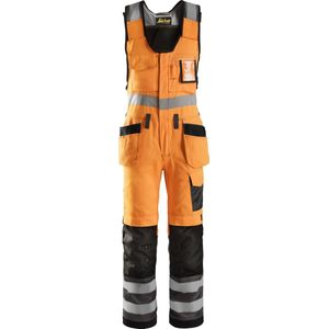 Snickers 0213 Bodybroek met holsterzakken High Visibility, Klasse 2 - Oranje, High Visibility/Gemeleerd Grijs - 48