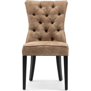 Riviera Maison Balmoral Dining Chair Pel Camel - Pellini, Rubberhout - Camel - 90.0x52.0x110.0 cm