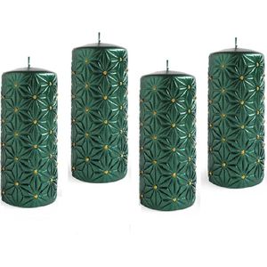 Marsel Candles-Rustieke Kaars-Stompkaarsen-Decoratieve Huis Kaarsen-4 Stuk-108u Branduren-17 cm