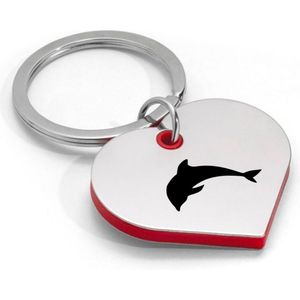 Akyol - dolfijn sleutelhanger hartvorm - Dolfijn - dierenliefhebber - dieren vriend - oceaan - leuk cadeau voor iemand die van dolfijnen houd