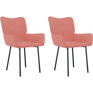 vidaXL-Eetkamerstoelen-2-st-fluweel-roze