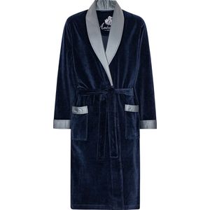 Ambassador Kamerjas Davos - Luxe Velours Heren Badjas -Blauw - Extra Extra Large