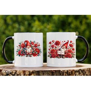 Valentijn Gnoom schattig cadeauje voor valentijn - Valentijn cadeautje voor hem - Valentijn cadeautje voor haar - Valentijnsdag - Verjaardag cadeau - Cadeau voor man - Cadeau voor vrouw - Grappige cadeaus - Mokken - Theeglazen - Koffiebeker