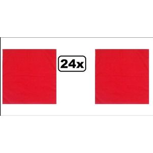 24x Zakdoek  rood 55 x 55cm - zakdoeken uni kleur bandana festival thema feest party