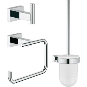 GROHE Essentials Cube Accessoireset - Toiletrolhouder - Toiletborstelset - Haak