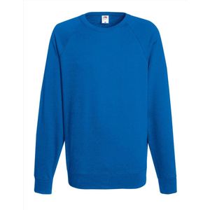 Blauwe sweater / sweatshirt trui met raglan mouwen en ronde hals voor heren - blauw - basic sweaters M (EU 50)