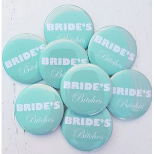 10 Buttons Bride's Bitches mint - vrijgezellenfeest - butto - bride - bruid - vrijgezellenavond