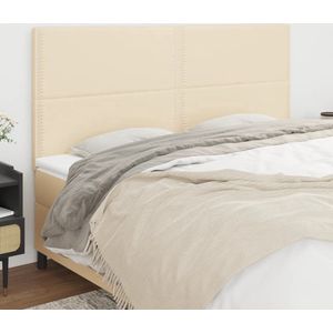 The Living Store Hoofdeind Classic - Crème - 180 x 5 x 118/128 cm - Schuimvulling