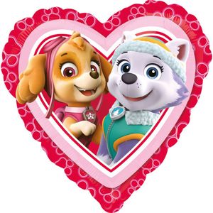 Amscan - Paw Patrol - Skye & Everest - Folie ballon - Hart - 43Cm - Leeg.