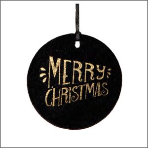 Luxe fluwelen Kerst Kaartjes - 12 stuks - Cadeau labels - 10 x 10 cm - zwart met goud - met een lint