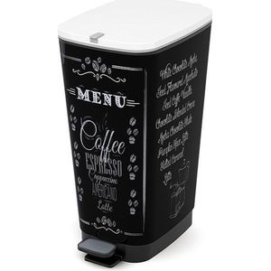 Kis Chic Bin Coffee Menu Prullenbak - 50 l - zwart