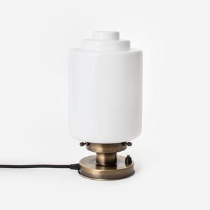 Art Deco Trade - Tafellamp Getrapte Cilinder Medium 20's Brons