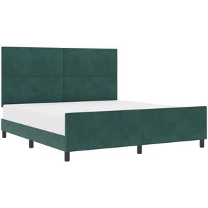 vidaXL - Bed - Frame - Donkergroen - 180x200 - cm - Fluweel