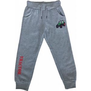 S&c Joggingbroek met geborduurde trekker / tractor - grijs/rood - Fendt - Maat 98/104 (4) - H127